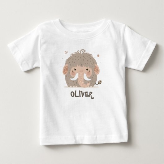 かわいいファンタジーマンモス ベビーTシャツ (正面)