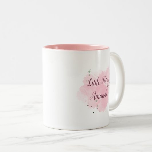 かわいいファンタジームーンフェアリー、女の子名前をカスタムするマグカップ ツートーンマグカップ (正面右)