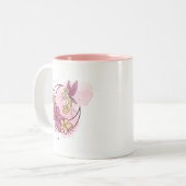 かわいいファンタジームーンフェアリー、女の子名前をカスタムするマグカップ ツートーンマグカップ (正面左)