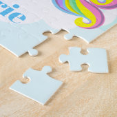 かわいいファンタジーユニコーンの名前 ジグソーパズル (側面)