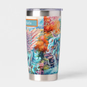 かわいいファンタジーユニコーンの名前 保温保冷タンブラー (左面)