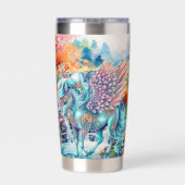かわいいファンタジーユニコーンの名前 保温保冷タンブラー (背面)