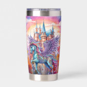 かわいいファンタジーユニコーンの名前 保温保冷タンブラー (背面)