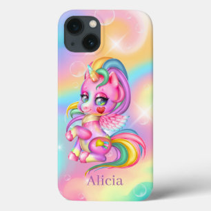 かわいいファンタジーユニコーンの名前 iPhone 13ケース