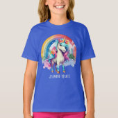 かわいいファンタジーユニコーンの追加の名前の女の子 Tシャツ (正面)