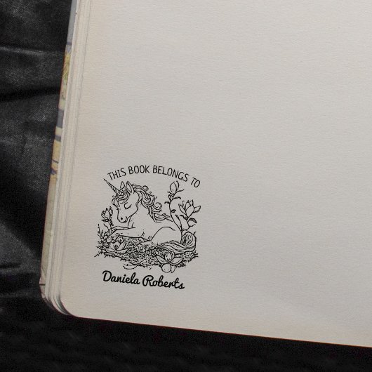 かわいいファンタジーユニコーンポニー蔵書票 ラバースタンプ