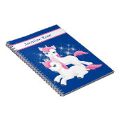 かわいいファンタジーユニコーン追加の名前のノートブック ノートブック (右側)