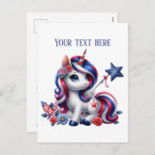 かわいいファンタジーユニコーン追加メッセージ7月4日 シーズンポストカード (正面/裏面)