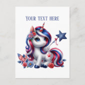 かわいいファンタジーユニコーン追加メッセージ7月4日 シーズンポストカード (正面)