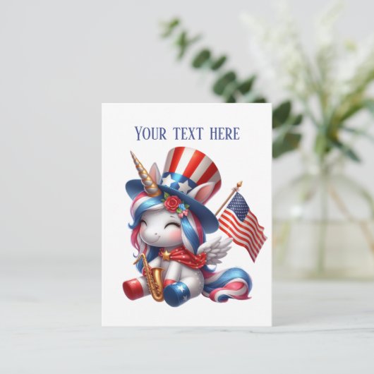 かわいいファンタジーユニコーン追加メッセージ7月4日 シーズンポストカード (スタンド正面)