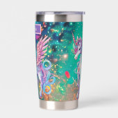かわいいファンタジーユニコーン 名前を追加 保温保冷タンブラー (左面)