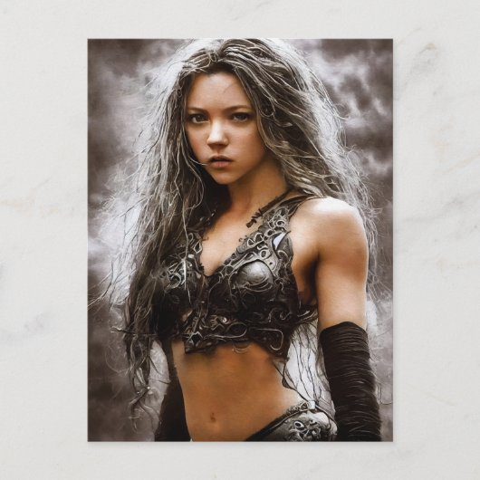 かわいいファンタジー戦士ガールポストカード ポストカード (正面)