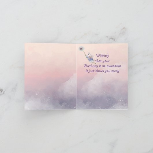 かわいいファンタジー誕生日シスターマウスタンデロン カード (内部)