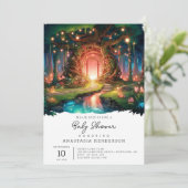 かわいいファンタジー魅惑の森の赤ちゃんシャワー 招待状 (スタンド正面)