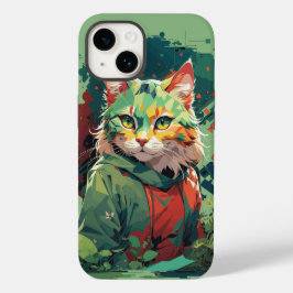 かわいいファンタジー カラー スプラッシュ 猫 デザイン Case-Mate iPhone 14ケース