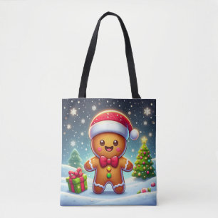 かわいいファンタジー クリスマス/冬のジンジャーブレッドマン トートバッグ