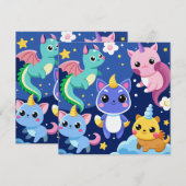 かわいいファンタジー 招待状 (正面/裏面)