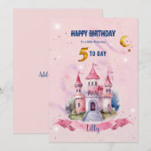 かわいいファンタジー 誕生日カード 招待状 (正面/裏面)