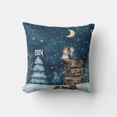 かわいいファーストクリスマスカップル新婚夫婦山 クッション (正面)