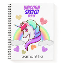 かわいいファーストネームレインボーハートユニコーンスケッチ