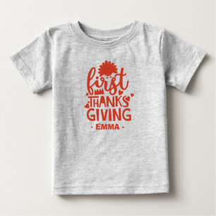 かわいいファース感謝していト与えベビーの名前 ベビーTシャツ