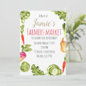 かわいいファーマーズマーケットの誕生日パーティー招待状 招待状 (スタンド正面)