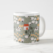 かわいいファームのシーンパターン ジャンボコーヒーマグカップ (正面右)