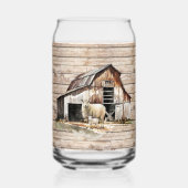 かわいいファームの羊の愛好家の名前を追加 ガラス缶 (裏面)