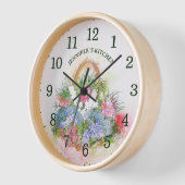 かわいいファームの花のバスケットカスタム、壁 壁時計 (傾斜)