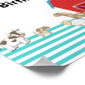 かわいいファームの誕生日パーティーの看板 ポスター (角)