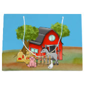 かわいいファームカントリーパーティー ラージペーパーバッグ (正面)