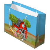 かわいいファームカントリーパーティー ラージペーパーバッグ (正面アングル)