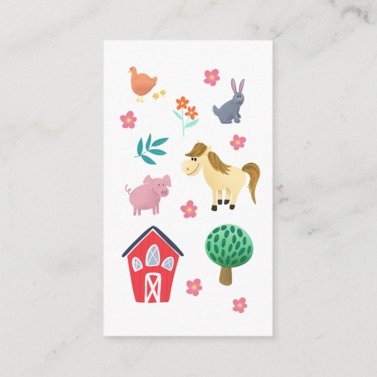 かわいいファームガールズベビーシャワーおむつラッフル エンクロージャーカード (裏面)