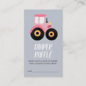 かわいいファームガールズベビーシャワーおむつラッフル エンクロージャーカード (正面)