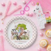 かわいいファームガール誕生日Iベビーシャワーパーティー ペーパープレート (パーティー)