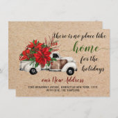 かわいいファームクリスマストラックポインセチア移動 案内状 (正面/裏面)