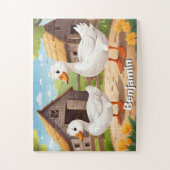 かわいいファームグースパーソナライズされた ジグソーパズル (縦)