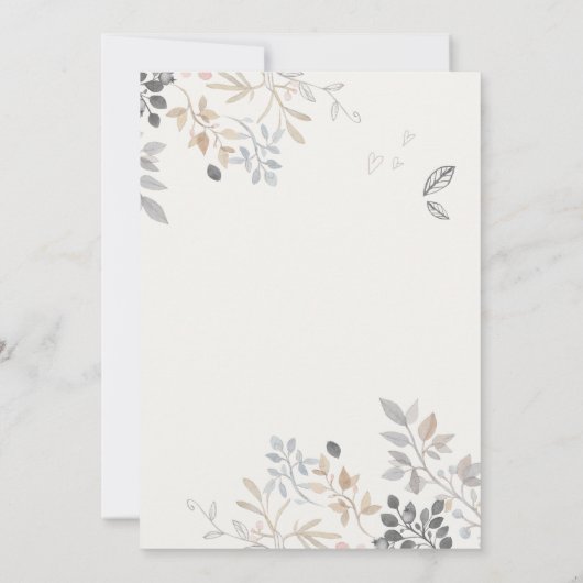 かわいいファームシック水の色のフローラ赤ちゃんシャワー サンキューカード (裏面)