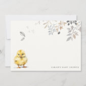 かわいいファームシック水の色のフローラ赤ちゃんシャワー ノートカード (正面)