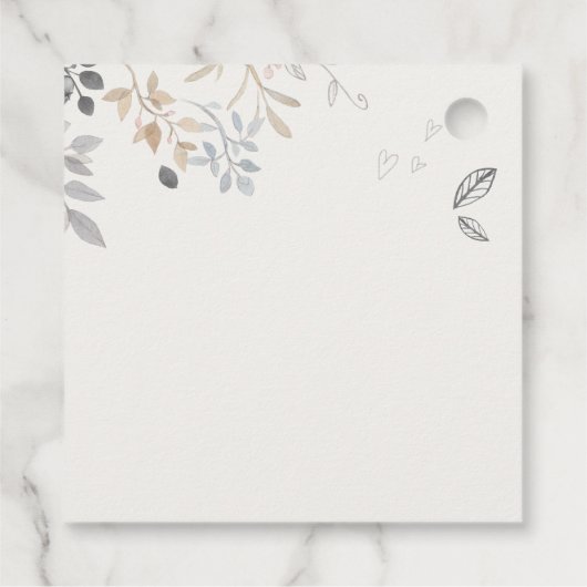 かわいいファームシック水の色のフローラ赤ちゃんシャワー フェイバータグ (裏面)