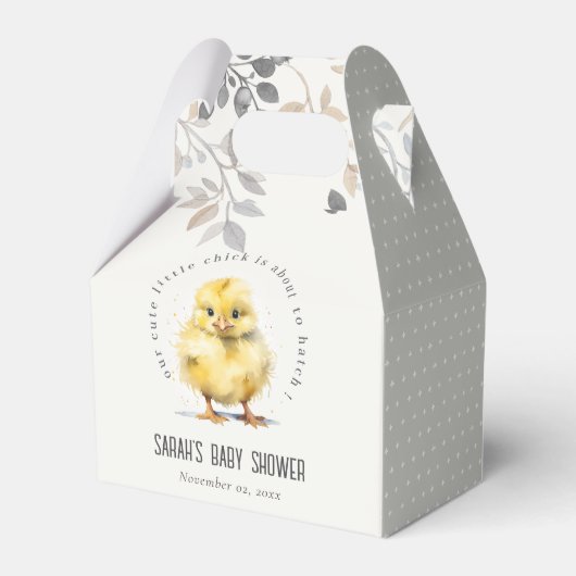 かわいいファームシック水の色のフローラ赤ちゃんシャワー フェイバーボックス (裏面サイド)