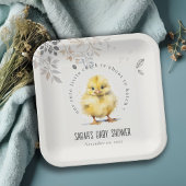 かわいいファームシック水の色のフローラ赤ちゃんシャワー ペーパープレート