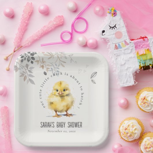 かわいいファームシック水の色のフローラ赤ちゃんシャワー ペーパープレート (パーティー)