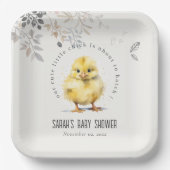 かわいいファームシック水の色のフローラ赤ちゃんシャワー ペーパープレート (正面)