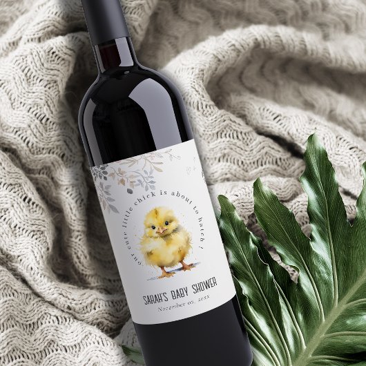 かわいいファームシック水の色のフローラ赤ちゃんシャワー ワインラベル