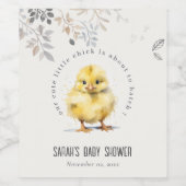 かわいいファームシック水の色のフローラ赤ちゃんシャワー ワインラベル (シングルラベル)