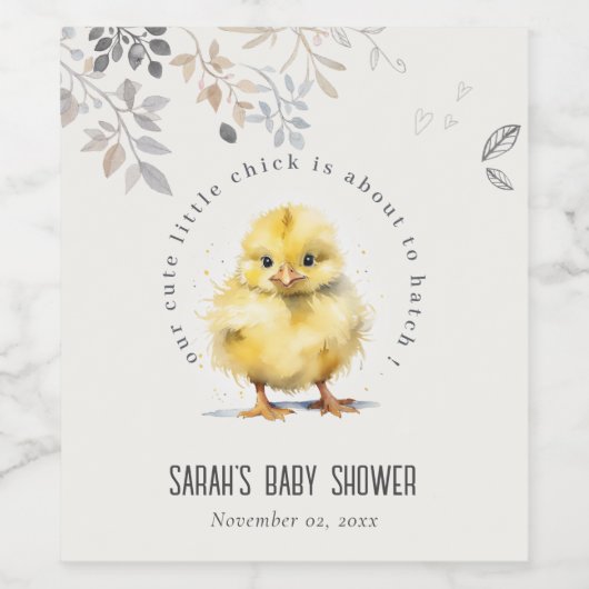 かわいいファームシック水の色のフローラ赤ちゃんシャワー ワインラベル (シングルラベル)