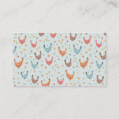 かわいいファームチキンベビーシャワーおむつラッフル エンクロージャーカード (裏面)