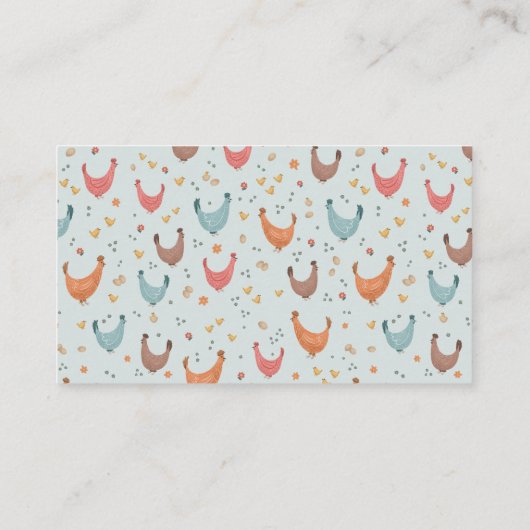 かわいいファームチキンベビーシャワーおむつラッフル エンクロージャーカード (裏面)
