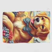 かわいいファームドッグ絵画ズ ゴルフタオル (横)